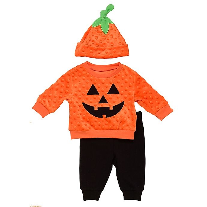 slide 1 of 1, Baby Starters Newborn Pumpkin Shirt, Pant, and Hat Set - Orange, 3 ct