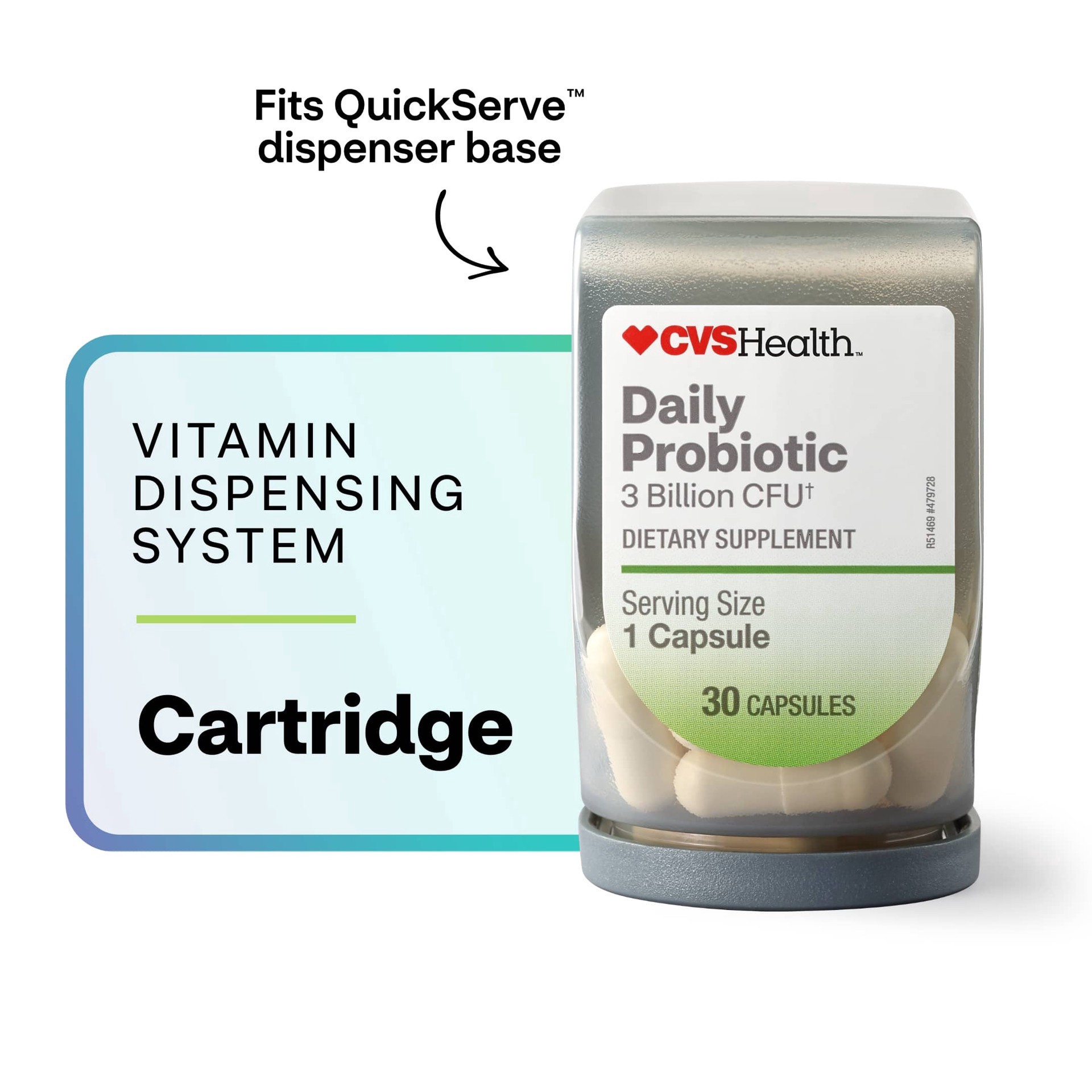 slide 1 of 1, CVS Health Quickserve Daily Probiotic, 30Ct Cartridge (Vitamin Dispensing System), 1 ct