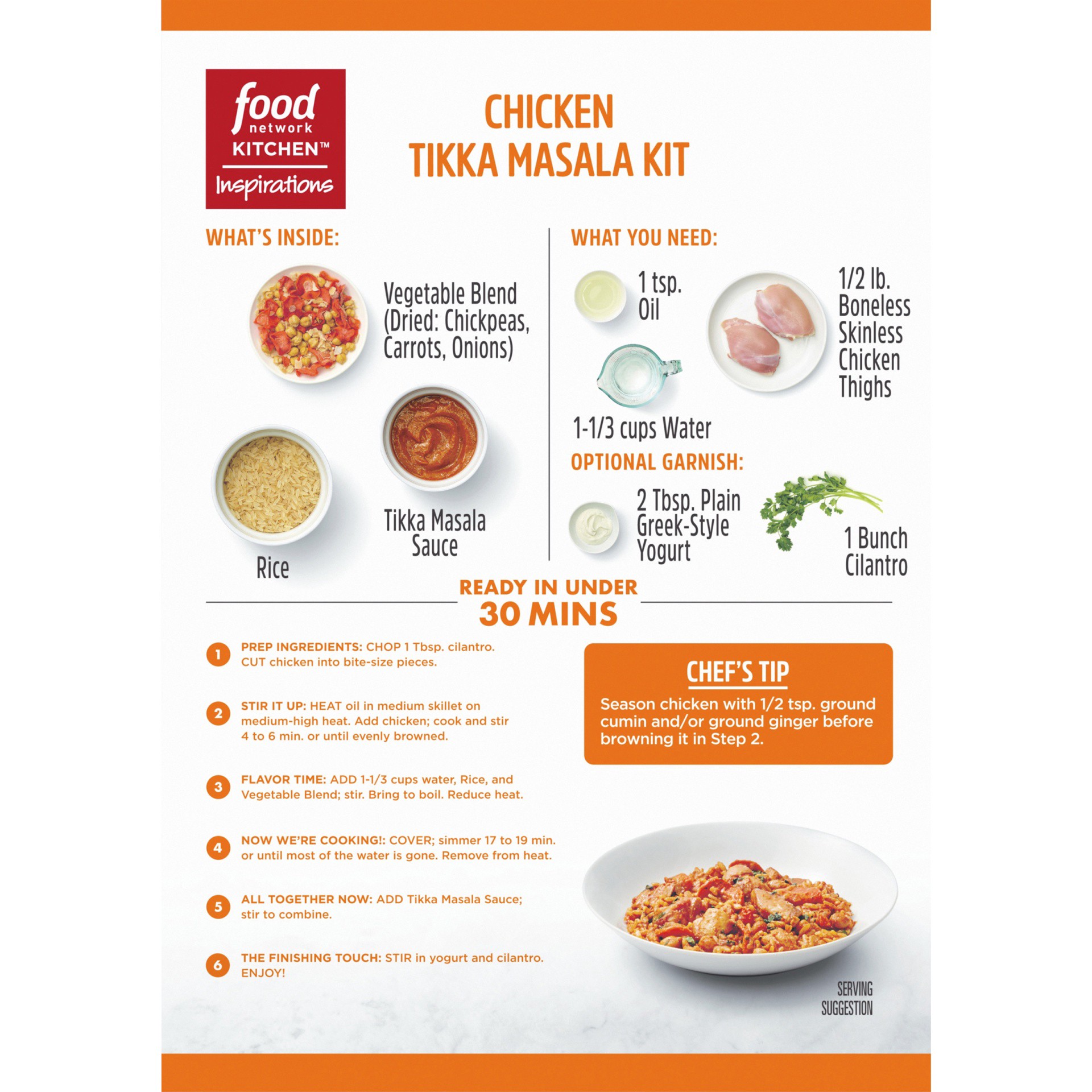 slide 12 of 12, Food Network Kitchen Inspirations Chicken Tikka Masala Meal Kit, 8 oz