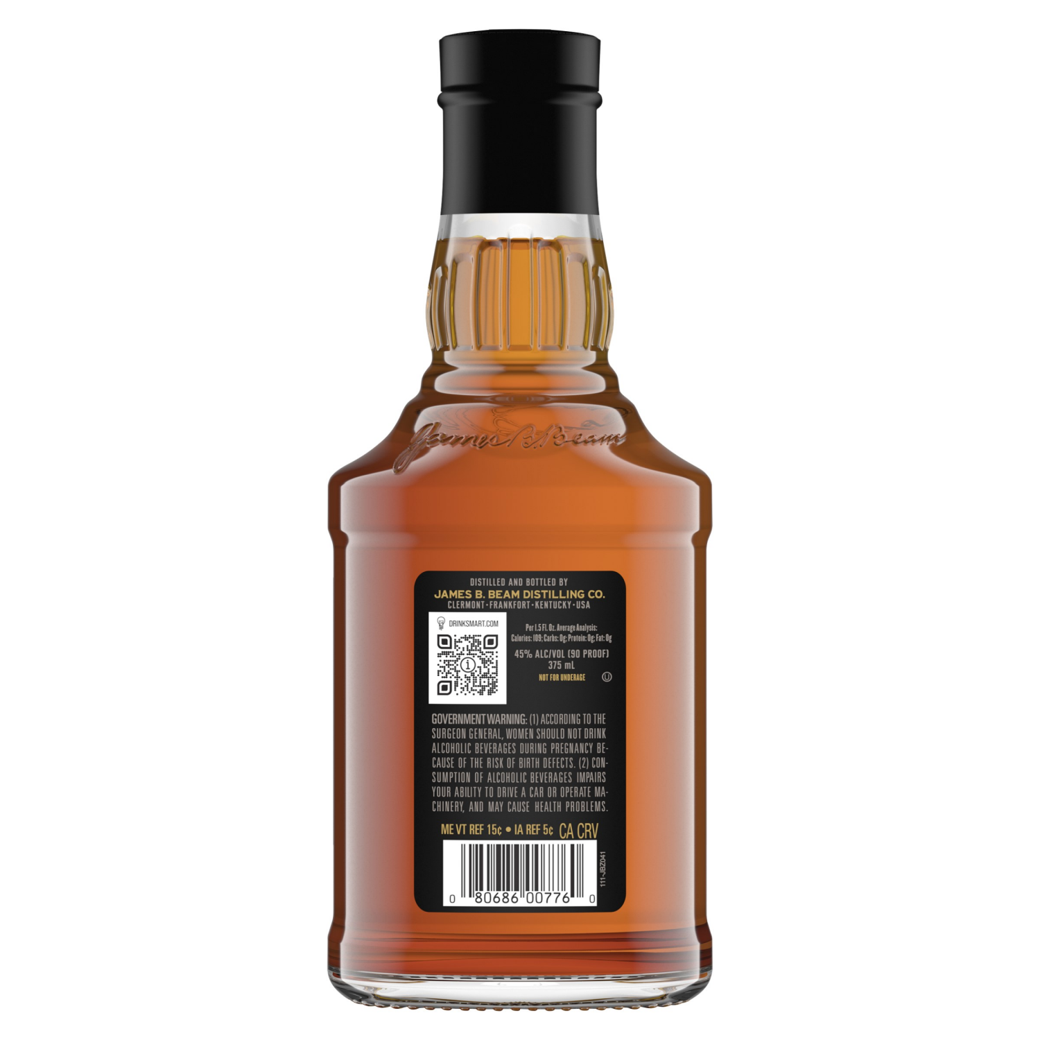 slide 3 of 3, Jim Beam Black 7 Year Old Kentucky Straight Bourbon Whiskey 375 ml, 375 ml