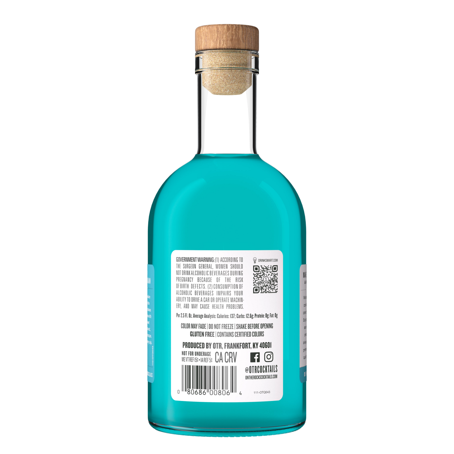 slide 3 of 7, On The Rocks Cruzan Blue Hawaiian Ready to Drink Cocktail 375 ml, 375 ml