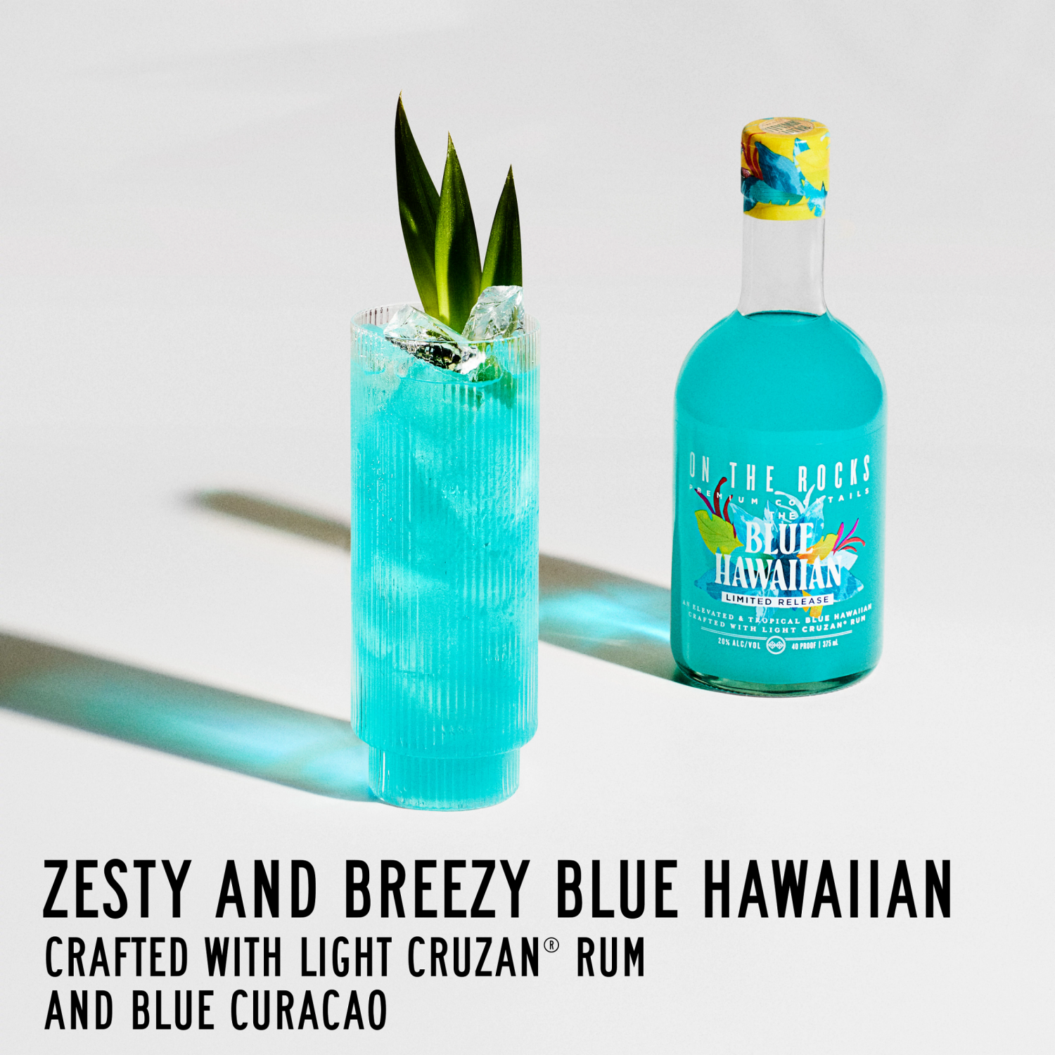 slide 4 of 7, On The Rocks Cruzan Blue Hawaiian Ready to Drink Cocktail 375 ml, 375 ml