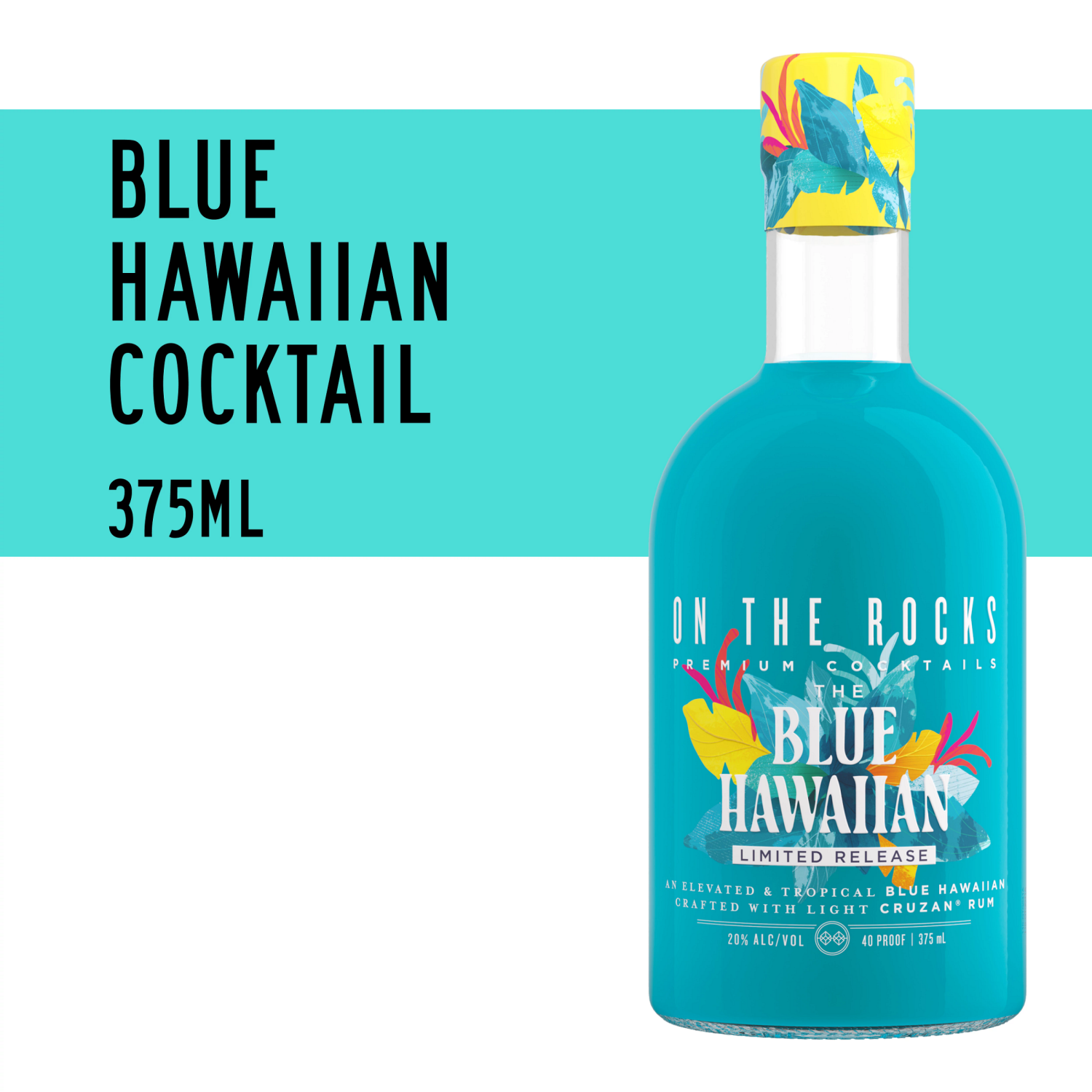 slide 1 of 7, On The Rocks Cruzan Blue Hawaiian Ready to Drink Cocktail 375 ml, 375 ml