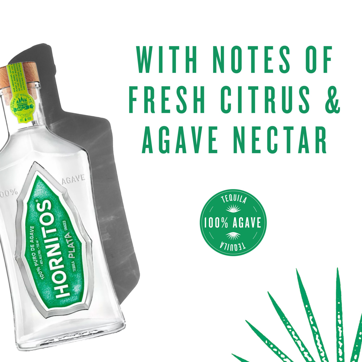 slide 4 of 8, Hornitos Plata Tequila, 750 ml