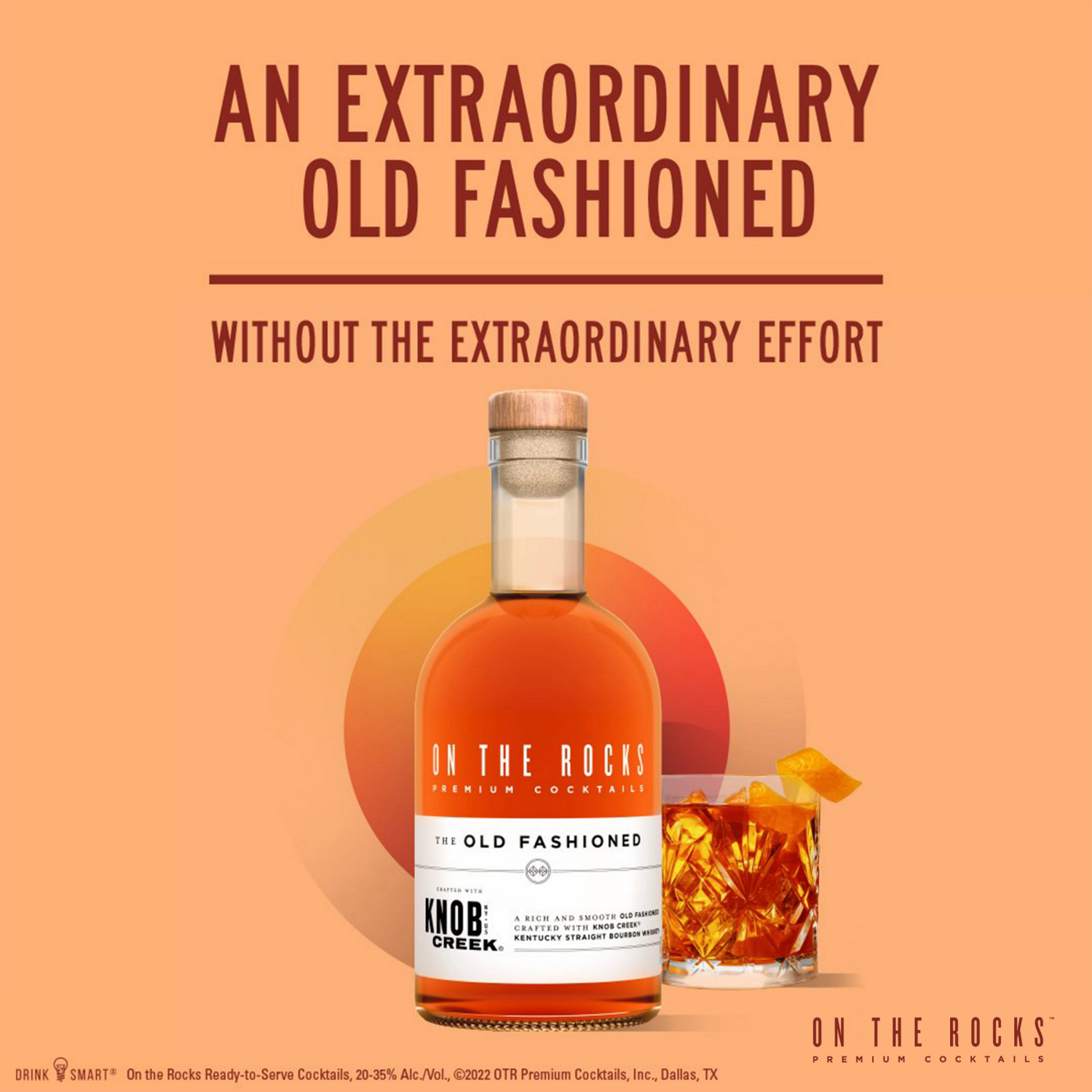 slide 4 of 7, On The Rocks Knob Creek Old Fashioned Ready to Drink Cocktail 750 ml, 750 ml