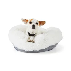 EveryYay Snooze Fest Cream Calming Donut Bed for Dogs