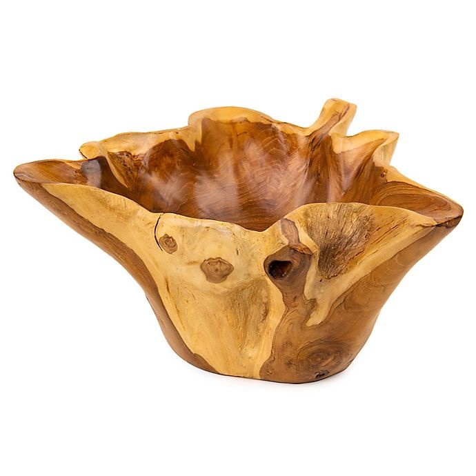 slide 2 of 8, Global Caravan Handcrafted Teak Decorative Bowl, 1 ct