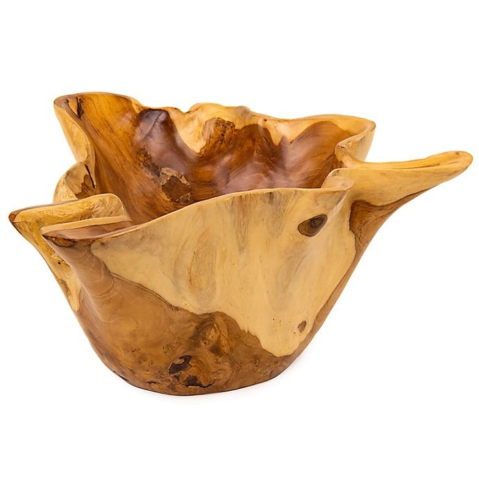 slide 3 of 8, Global Caravan Handcrafted Teak Decorative Bowl, 1 ct