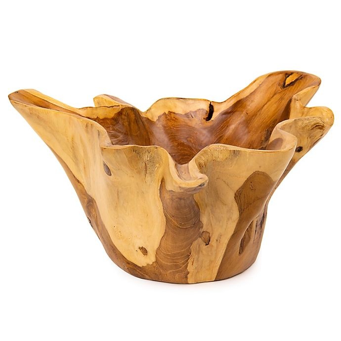 slide 4 of 8, Global Caravan Handcrafted Teak Decorative Bowl, 1 ct