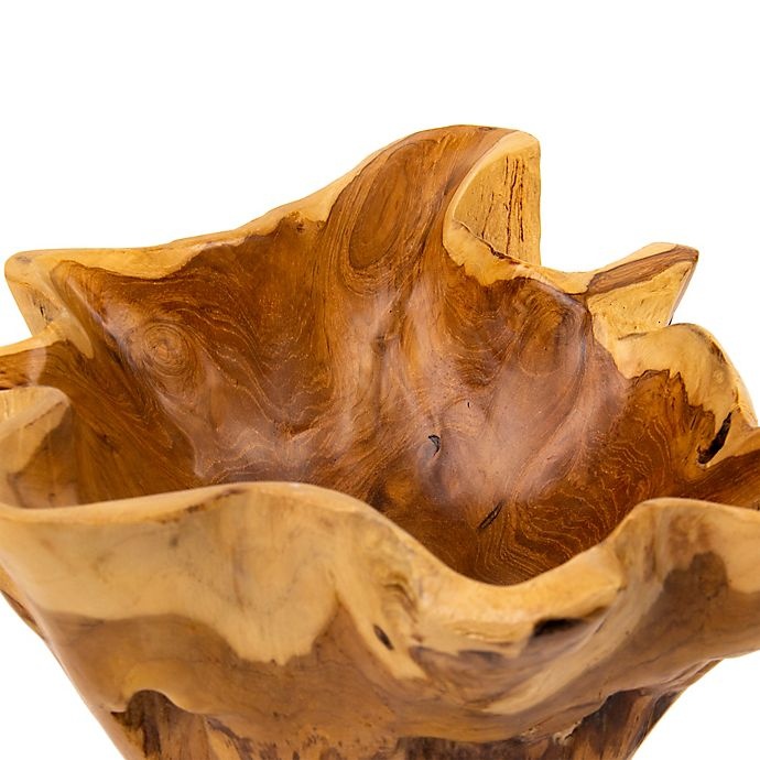 slide 6 of 8, Global Caravan Handcrafted Teak Decorative Bowl, 1 ct