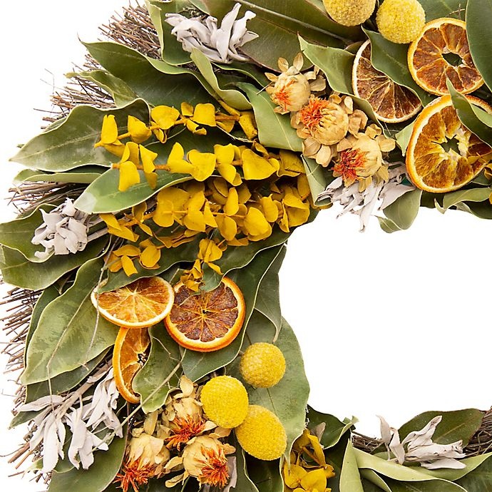 slide 2 of 3, Lumiere Citrus & Foliage Natural Botanicals Wreath - Orange, 20 in