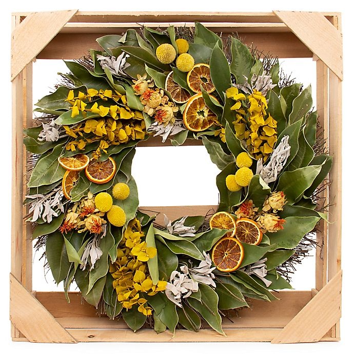 slide 3 of 3, Lumiere Citrus & Foliage Natural Botanicals Wreath - Orange, 20 in