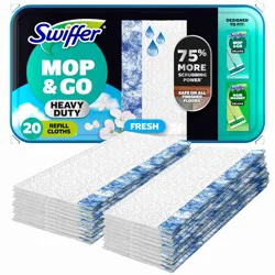 Swiffer Sweeper Heavy Duty Wet Mopping Cloths Multi Surface Fresh Microfiber Refill 20 -Pack