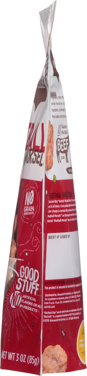 slide 2 of 12, Rachael Ray Nutrish Meatball Morsels Grain Free Dog Treats Beef Chicken Bacon Recipe, 3 oz