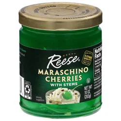 Reese Maraschino Cherries with Stems 10 oz