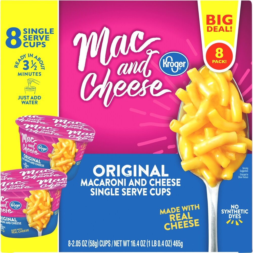 slide 4 of 4, Kroger Mac & Cheese Cups, 8 ct; 16/4 oz