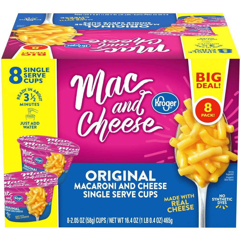 slide 1 of 4, Kroger Mac & Cheese Cups, 8 ct; 16/4 oz