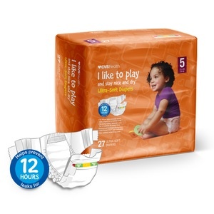 slide 1 of 1, CVS Health Ultra Soft Diapers Size 5 (27+ Lbs), 27 ct