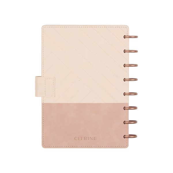 slide 10 of 10, 2026 Citrine Monthly/Weekly Small Disc Bound Planner, 5-3/4"" x 8"", Ivory Diagonals, January To December, PD0124S007, 1 ct