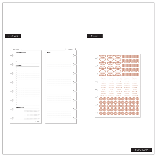 slide 2 of 10, 2026 Citrine Monthly/Weekly Small Disc Bound Planner, 5-3/4"" x 8"", Ivory Diagonals, January To December, PD0124S007, 1 ct