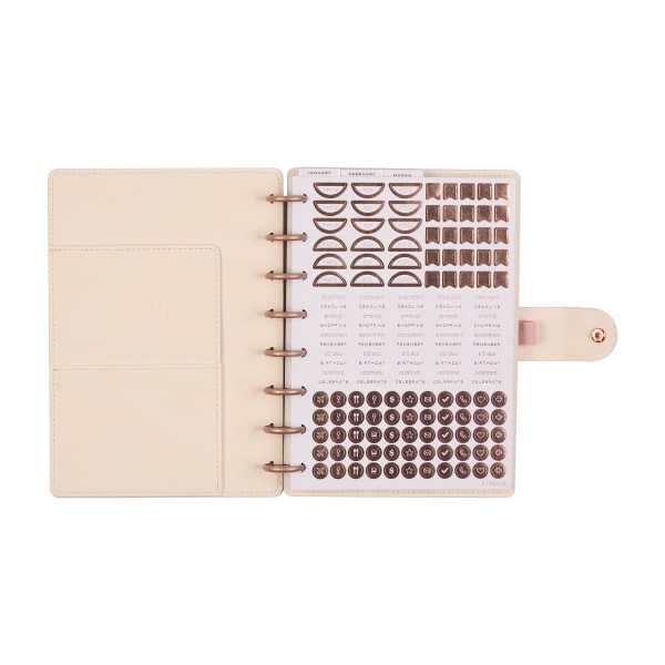 slide 8 of 10, 2026 Citrine Monthly/Weekly Small Disc Bound Planner, 5-3/4"" x 8"", Ivory Diagonals, January To December, PD0124S007, 1 ct