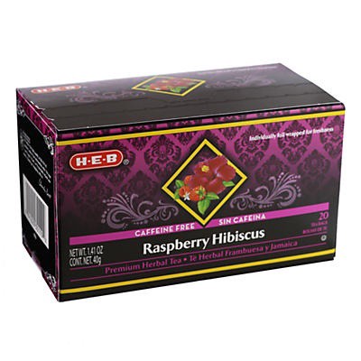 slide 1 of 1, H-B Caffeine Free Raspberry Hibiscus Herbal Tea Bags- 20 ct, 20 ct