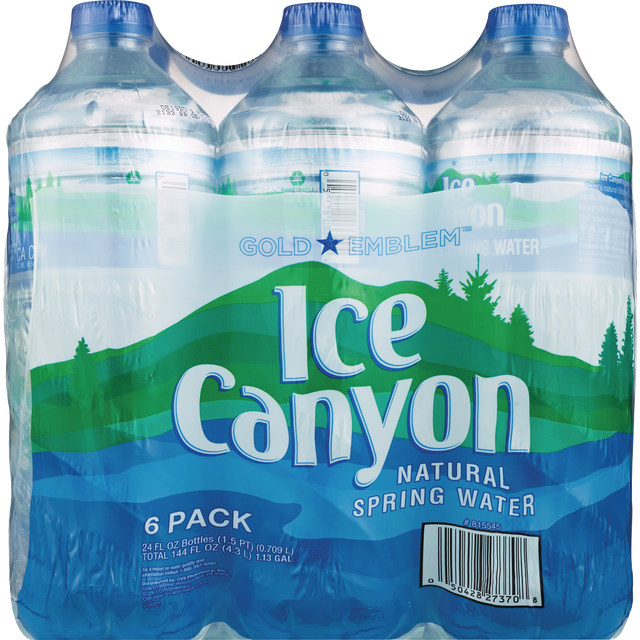 slide 1 of 1, GOLD EMBLEM Ice Canyon Drinking Water Spring 6-Pack Of 24Oz Bottles - 24 oz, 24 oz