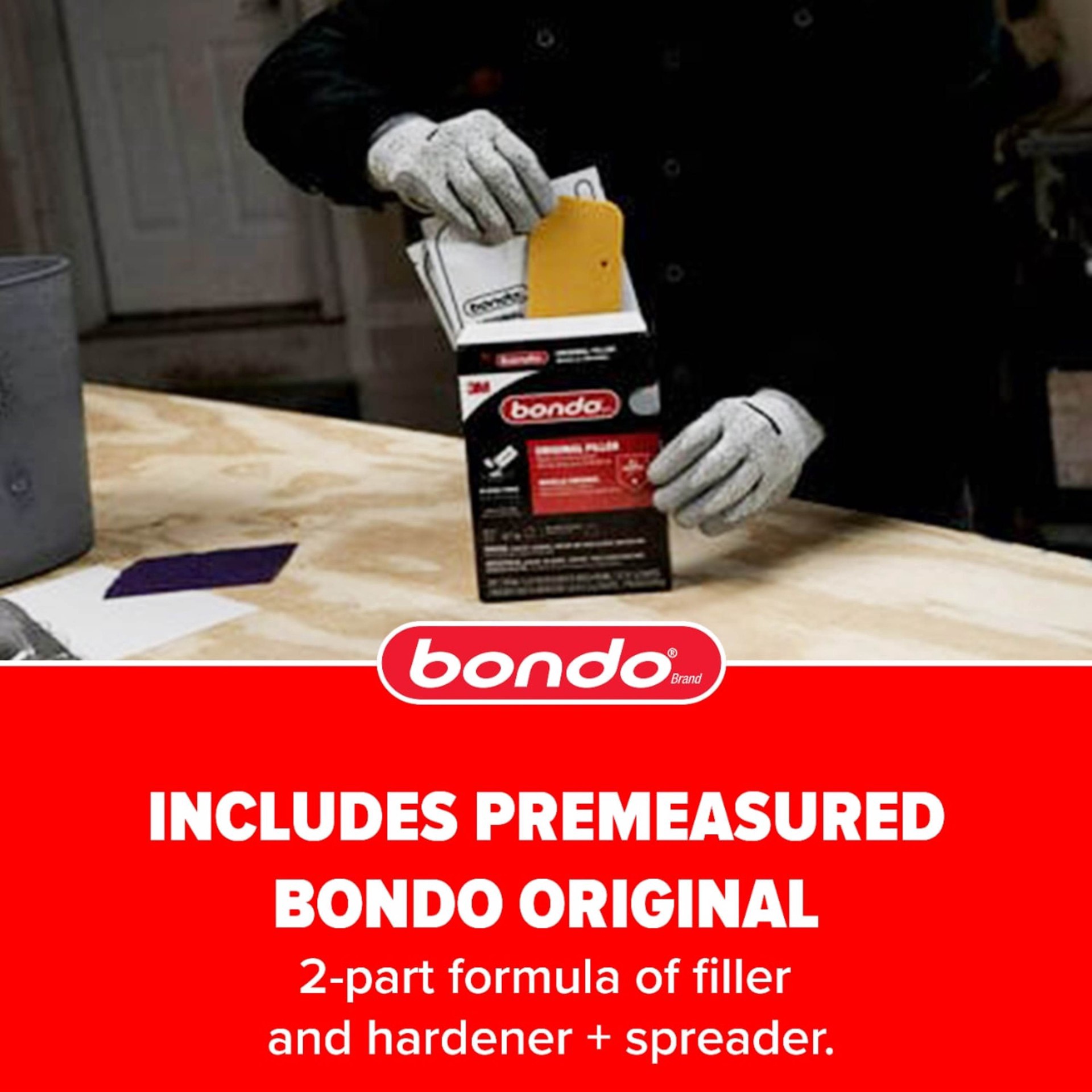 slide 5 of 7, 3m Bondo Original Filler Ready Mix Pouches, 2ct., 2 ct