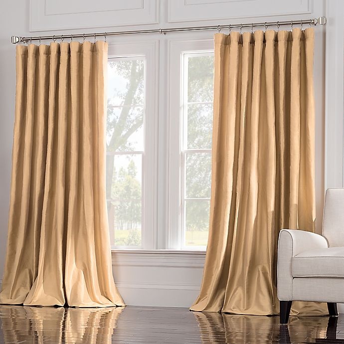 slide 1 of 1, Valeron Estate Silk Double Width Window Curtain Panel - Honey, 95 in