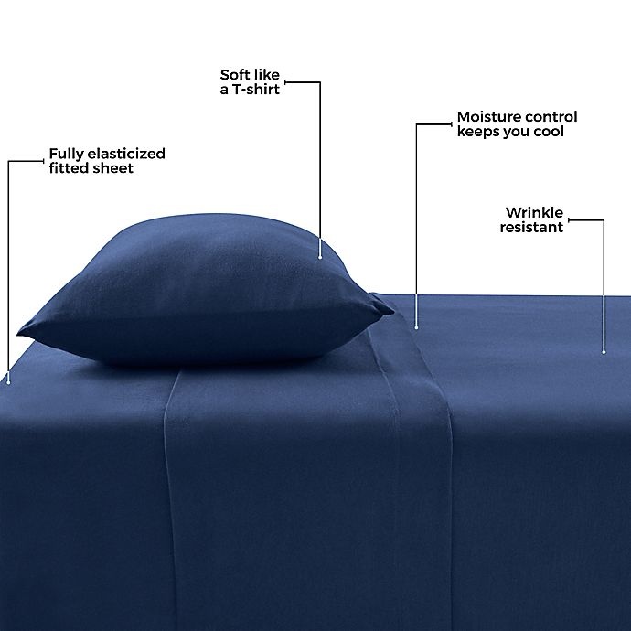 slide 2 of 4, Pure Beech Jersey Knit Modal King Sheet Set - Navy, 1 ct