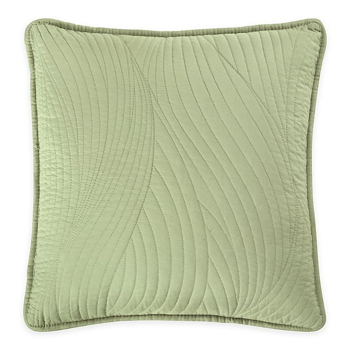 slide 1 of 1, Brielle Stream Embroidered European Pillow Sham - Sage, 1 ct