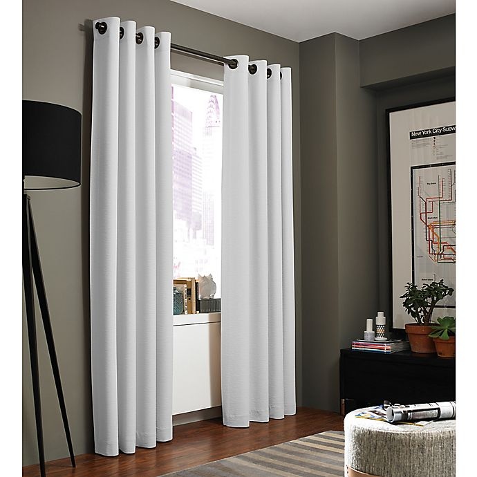 slide 1 of 1, Kenneth Cole Reaction Home Bryant Park Grommet Top Window Curtain Panel - White, 63 in