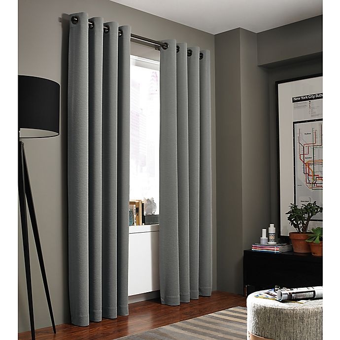 slide 1 of 1, Kenneth Cole Reaction Home Bryant Park Grommet Top Window Curtain Panel - Graphite, 84 in