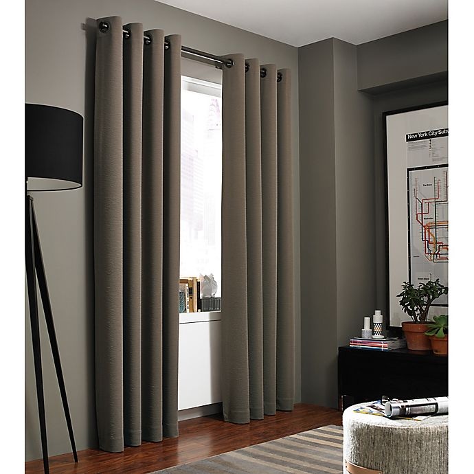 slide 1 of 1, Kenneth Cole Reaction Home Bryant Park Grommet Top Window Curtain Panel - Mocha, 84 in