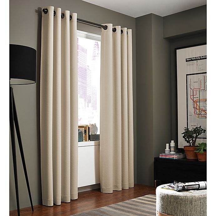 slide 1 of 1, Kenneth Cole Reaction Home Bryant Park Grommet Top Window Curtain Panel - Hemp, 95 in