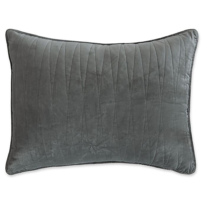 slide 1 of 1, Brielle Velvet King Pillow Shams - Grey, 2 ct