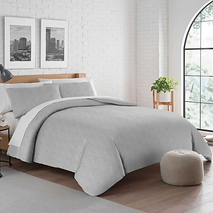 slide 2 of 3, Pure Beech Jersey Knit Modal Full/Queen Duvet Cover Set - Grey, 3 ct