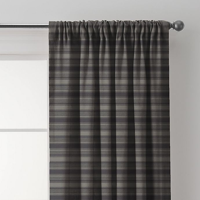 slide 2 of 3, Emerson Stripe Rod Pocket/Back Tab Window Curtain Panel - Haze, 63 in