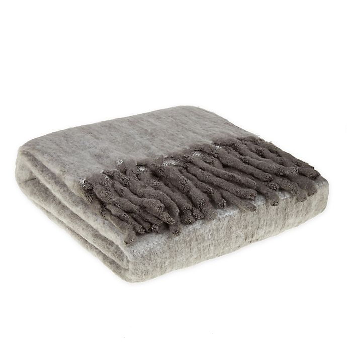 slide 1 of 1, Wamsutta Collection Faux Mohair Fringe Throw Blanket - Grey, 1 ct