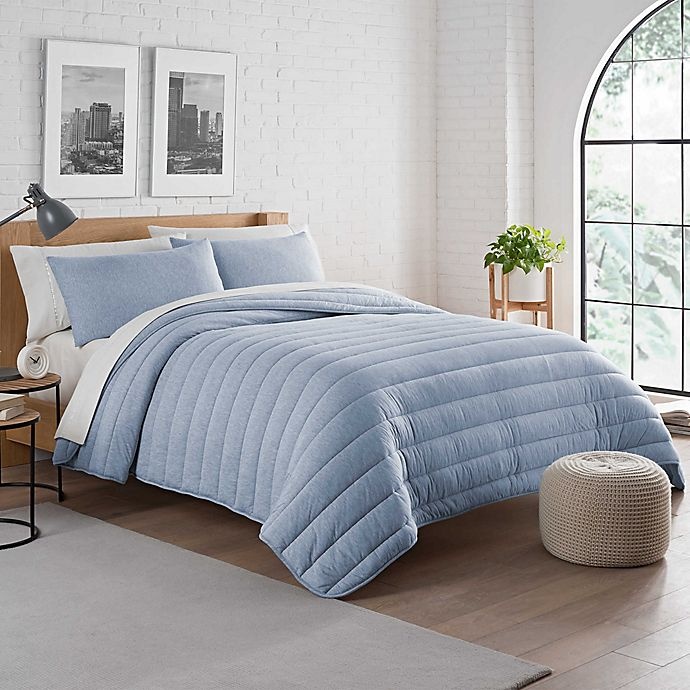 slide 3 of 4, Pure Beech Jersey Knit Modal King Comforter Set - Heather Blue, 3 ct