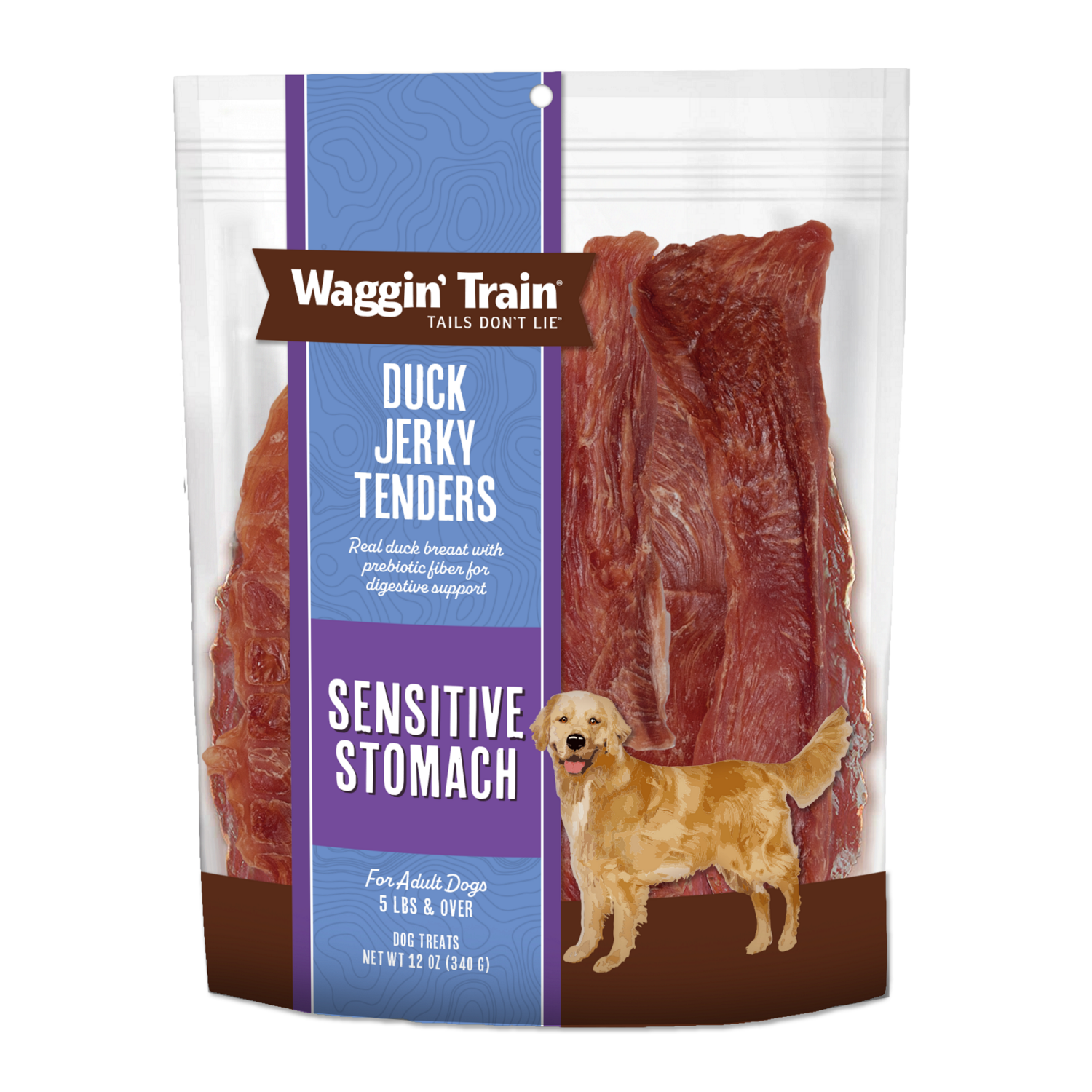 slide 1 of 2, WAGGIN TRAIN Waggin' Train Duck Jerky Tenders for Sensitive Stomachs Dog Treats 12 oz Bag, 12 oz