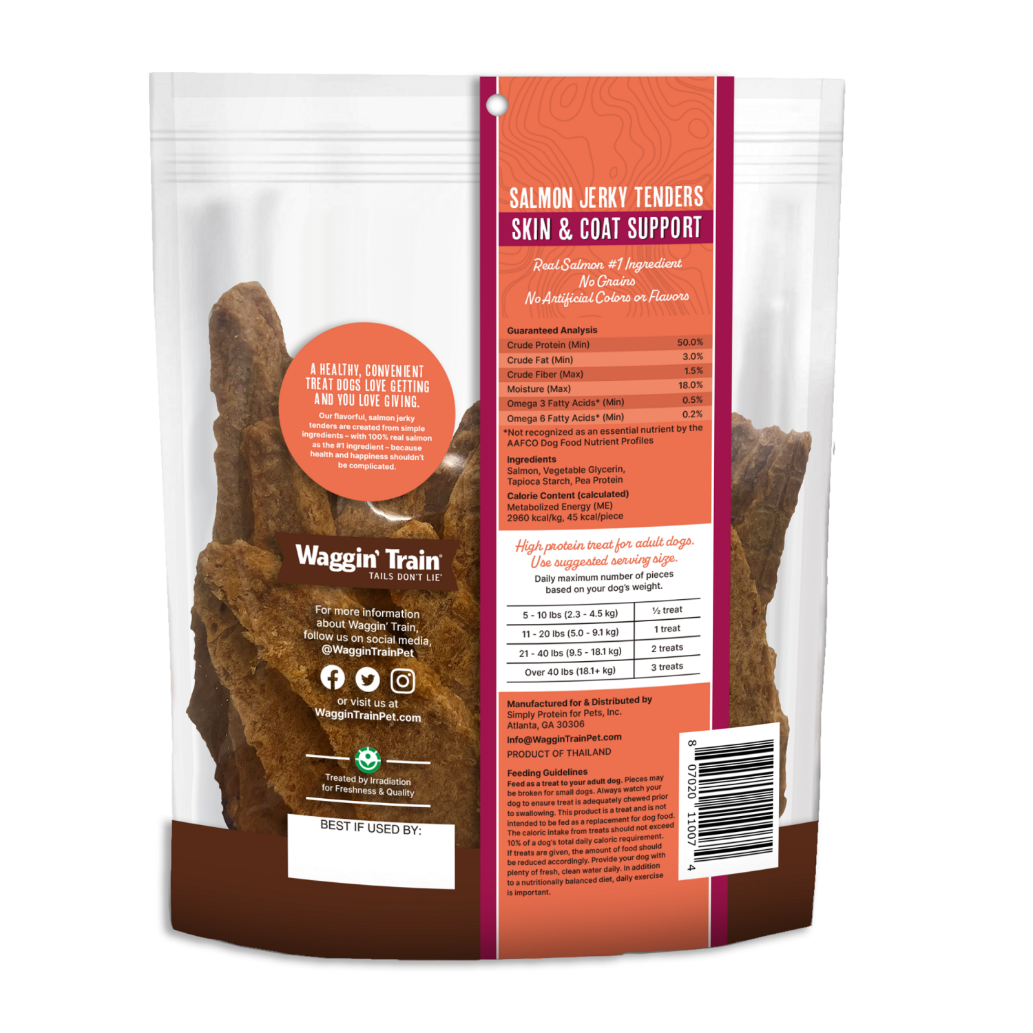 slide 2 of 2, WAGGIN TRAIN Waggin' Train Salmon Jerky Tenders for Skin & Coat Support Dog Treats 12 oz Bag, 12 oz