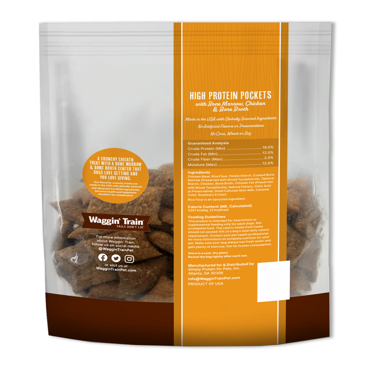 slide 2 of 2, Waggin Train High Protein Dog Treat Pockets 12 oz, 12 oz