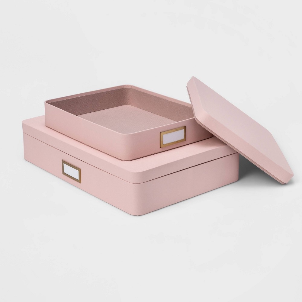 slide 3 of 3, 2pk Paperboard Storage Boxes Blush - Project 62, 2 ct