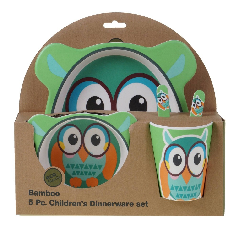 slide 4 of 6, 5pc Bamboo Owl Children's Dinnerware Set - Certified International, 1 ct