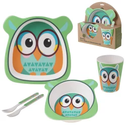 5pc Bamboo Owl Children's Dinnerware Set - Certified International