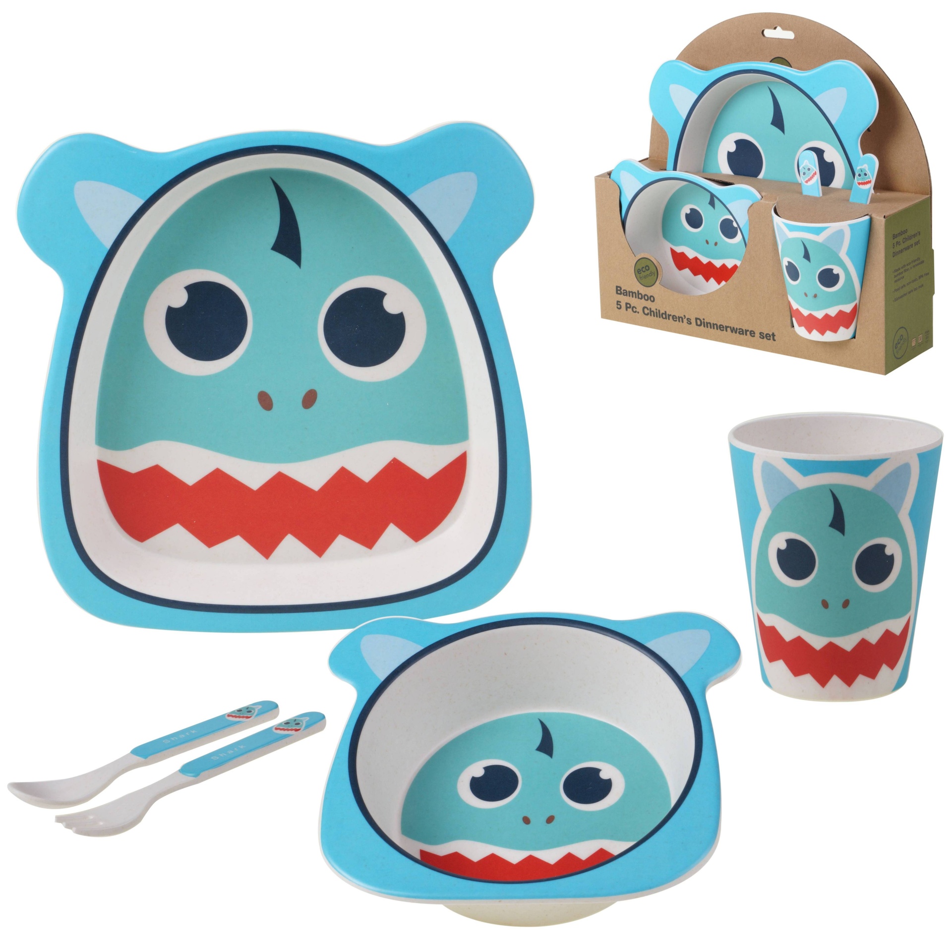 slide 1 of 6, 5pc Bamboo Shark Children's Dinnerware Set - Certified International, 1 ct