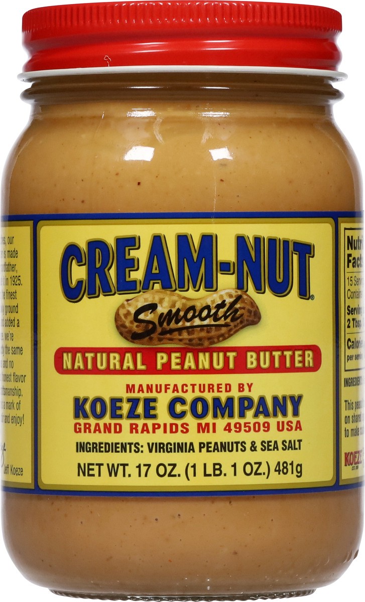 slide 3 of 13, Cream-Nut Smooth Natural Peanut Butter 17 oz, 17 oz