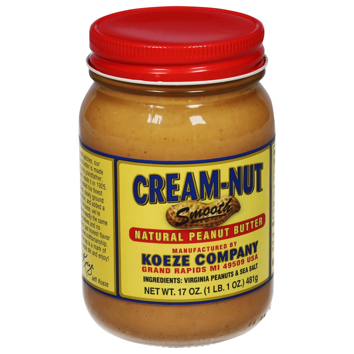 slide 9 of 13, Cream-Nut Smooth Natural Peanut Butter 17 oz, 17 oz