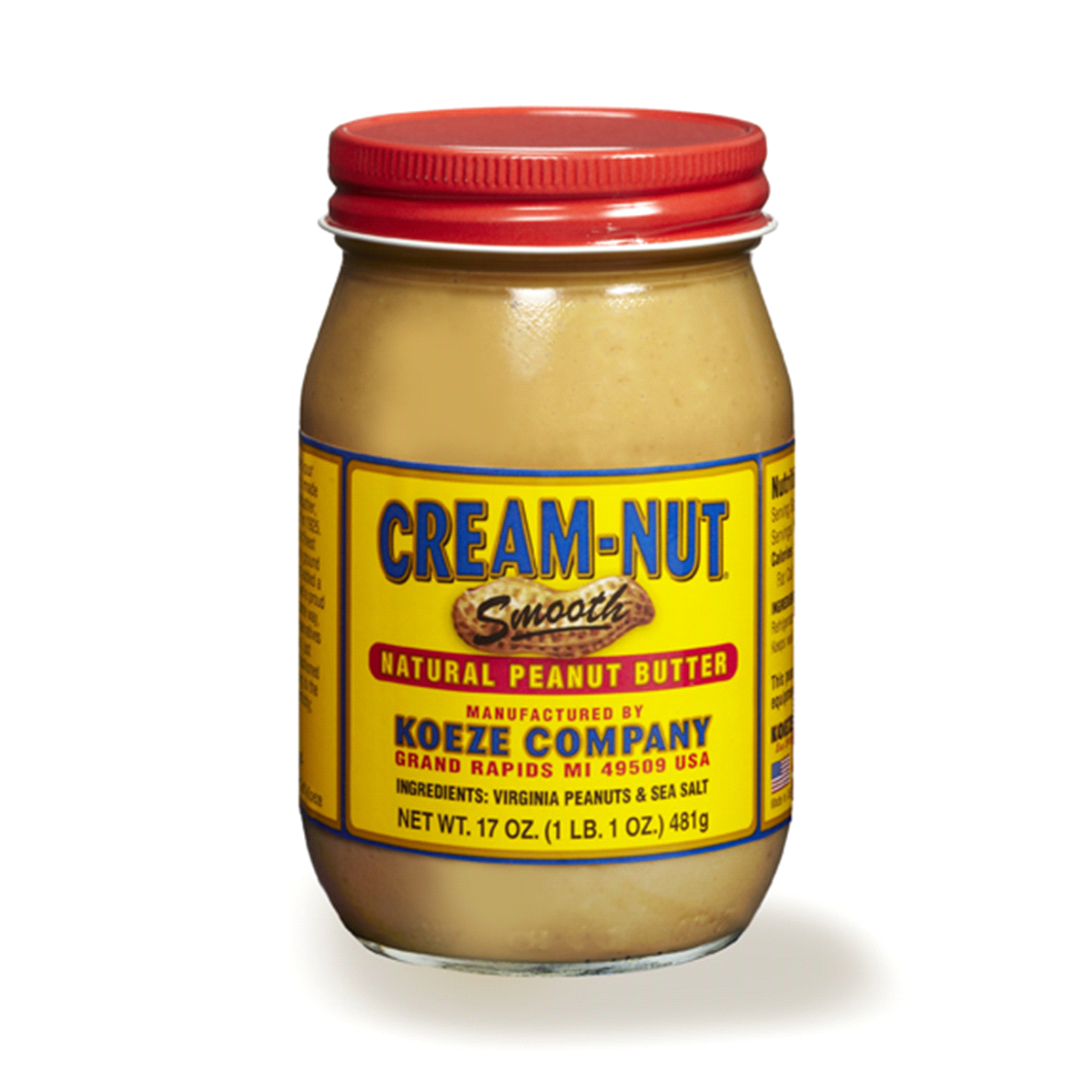 slide 1 of 4, Cream-Nut Smooth Natural Peanut Butter, 17 oz